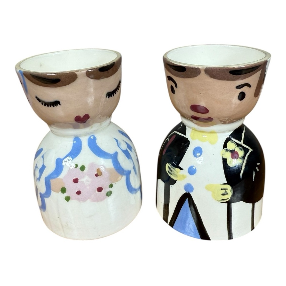 Hand-Painted Bride and Groom‎ Ceramic Cups